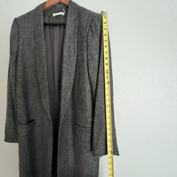 Alice Olivia Long Wool Coat Size L Grey - Picture 7 of 8
